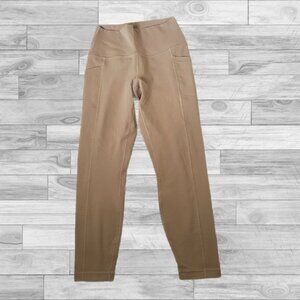 90 degree by reflex tan athletic leggings size medium